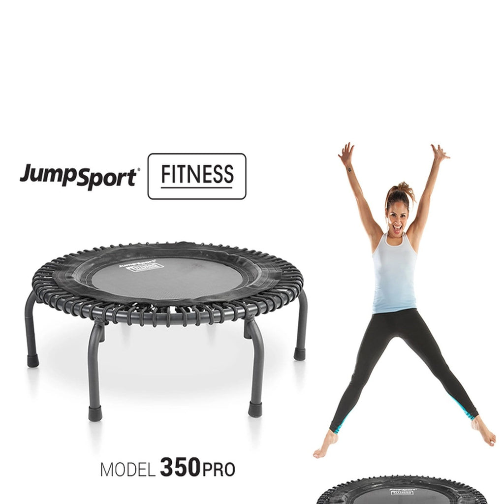 JumpSport 550f/570 PRO Large Diameter Heavy Duty Fitness Trampoline,  44-inch | Extra Firm Bungees with 7 Settings | 325 lb Wt. Rating | Extended