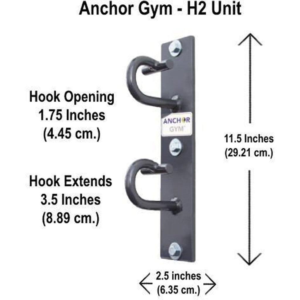 Anchor Gym H2 Pull Up Bar Strap Hooks 8ft Home Wall Station