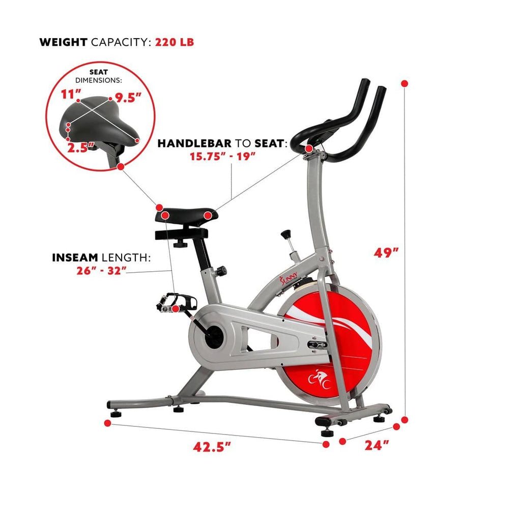 Chain drive indoor cycling exercise bike sunny health & fitness sale