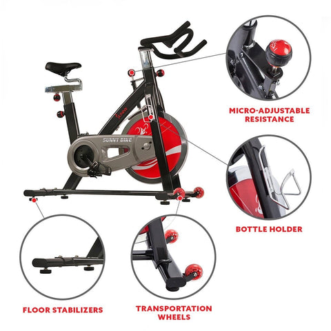 Sunny Health Fitness Belt Drive Indoor Cycling Bike